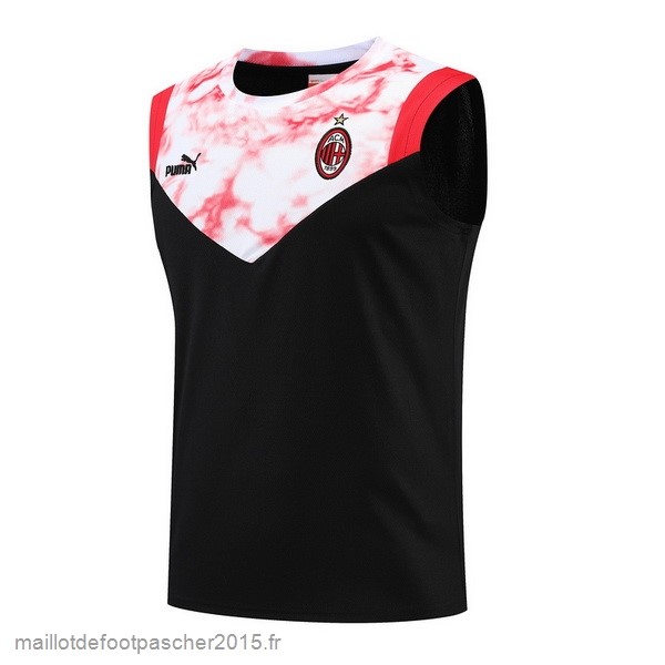 Maillot Foot Achat Entrainement Sans Manches AC Milan 2022 2023 Noir Rouge