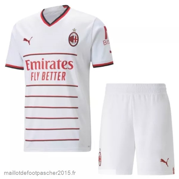 Maillot Foot Achat Exterieur Conjunto De Enfant AC Milan 2022 2023 Blanc