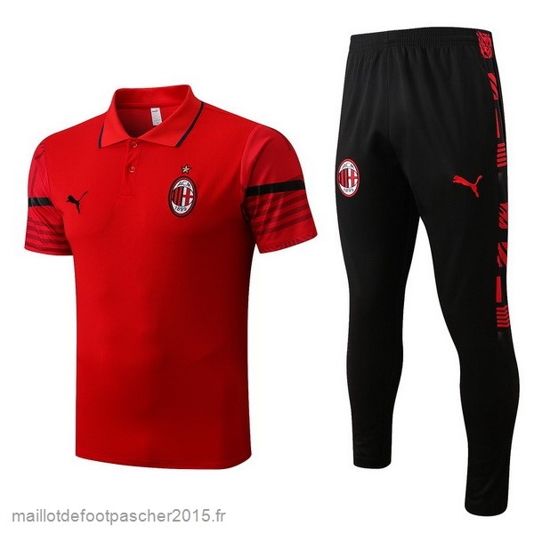 Maillot Foot Achat Ensemble Complet Polo AC Milan 2022 2023 Rouge Noir