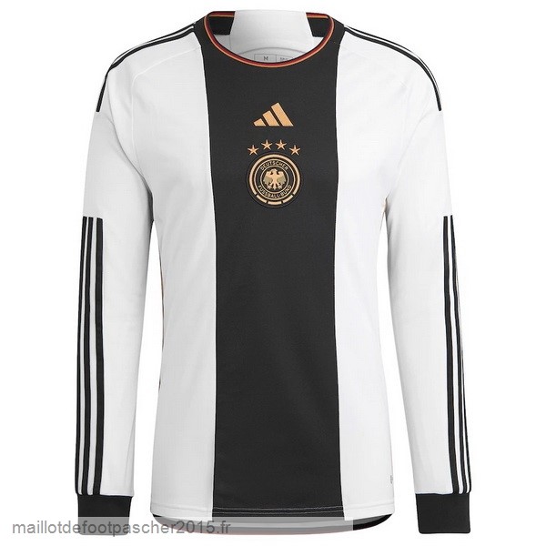 Maillot Foot Achat Thailande Domicile Manches Longues Allemagne 2022 Blanc