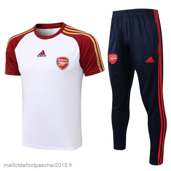 Maillot Foot Achat Entrainement Ensemble Complet Arsenal 2021 2022 Blanc Rouge Noir