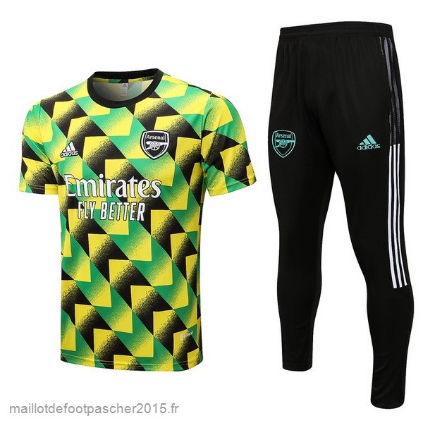 Maillot Foot Achat Entrainement Ensemble Complet Arsenal 2022 2023 Vert Jaune Noir