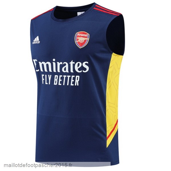 Maillot Foot Achat Entrainement Sans Manches Arsenal 2022 2023 Bleu Marine Jaune