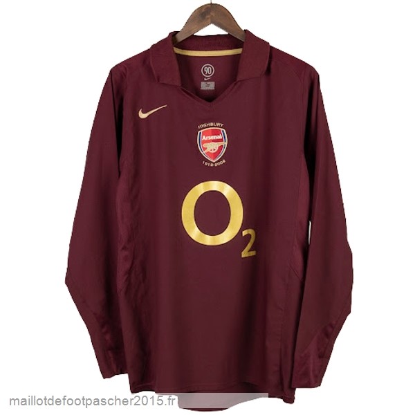 Maillot Foot Achat Domicile Manches Longues Arsenal Rétro 2005 2006 Rouge