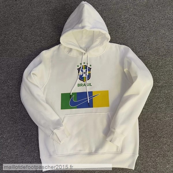 Maillot Foot Achat Sweats à Capuche Brésil 2022 Blanc