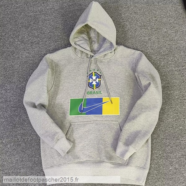 Maillot Foot Achat Sweats à Capuche Brésil 2022 Gris