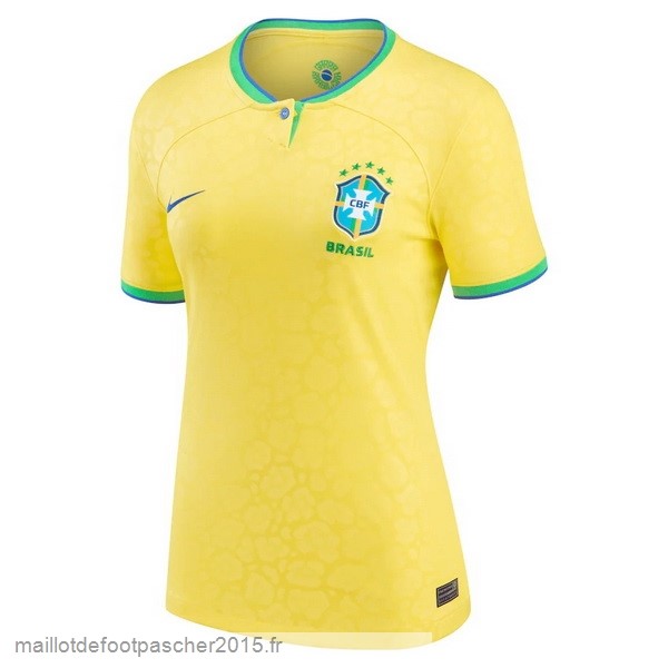 Maillot Foot Achat Domicile Maillot Femme Brésil 2022 Jaune