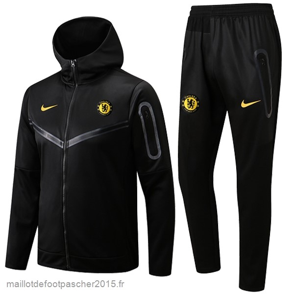 Maillot Foot Achat Sweat Shirt Capuche Chelsea 2022 2023 Noir Jaune