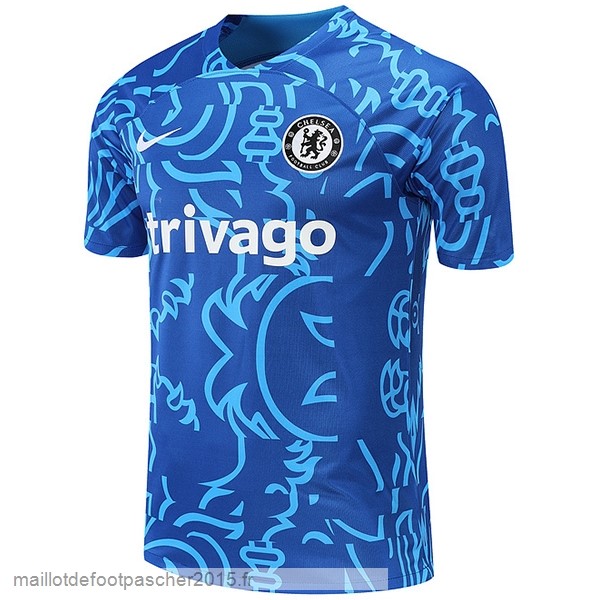 Maillot Foot Achat Entrainement Chelsea 2022 2023 Bleu Blanc