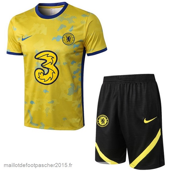 Maillot Foot Achat Entrainement Ensemble Complet Chelsea 2022 2023 Jaune I Noir