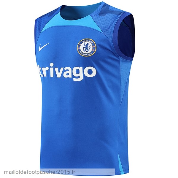 Maillot Foot Achat Entrainement Sans Manches Chelsea 2022 2023 I Bleu