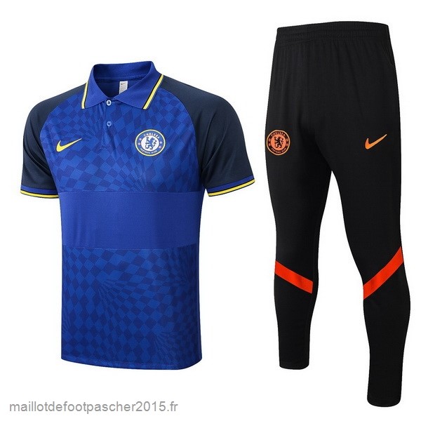 Maillot Foot Achat Ensemble Complet Polo Chelsea 2022 2023 Bleu Noir