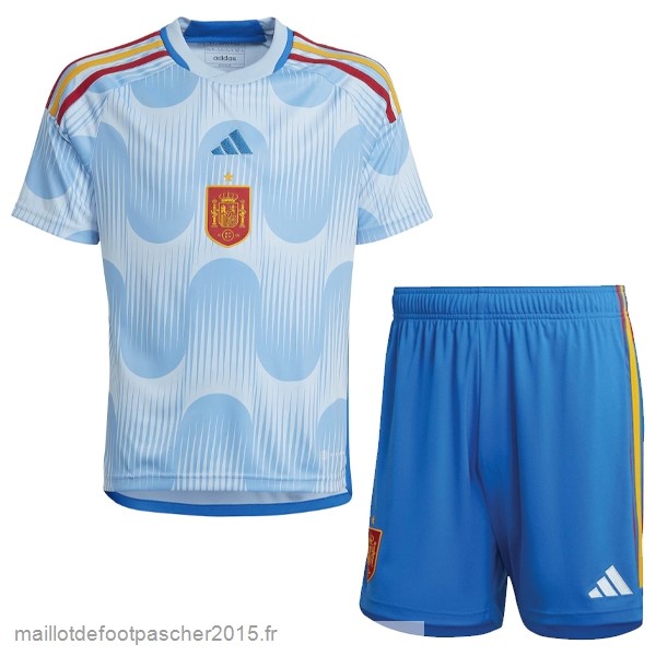 Maillot Foot Achat Exterieur Conjunto De Enfant Espagne 2022 Bleu