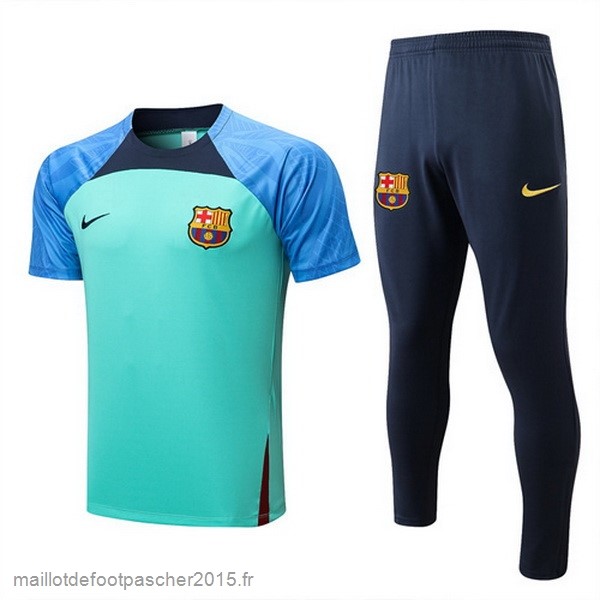 Maillot Foot Achat Entrainement Ensemble Complet Barcelona 2022 2023 Bleu I Vert