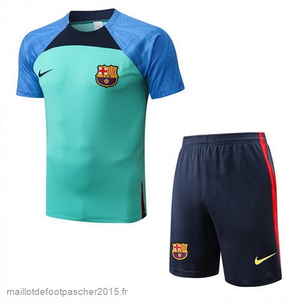 Maillot Foot Achat Entrainement Ensemble Complet Barcelona 2022 2023 Bleu Vert