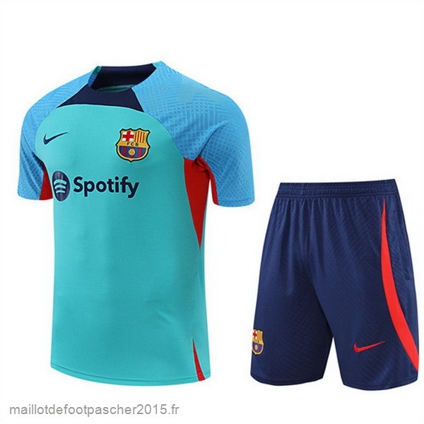 Maillot Foot Achat Entrainement Ensemble Complet Barcelona 2022 2023 Bleu Vert Rouge