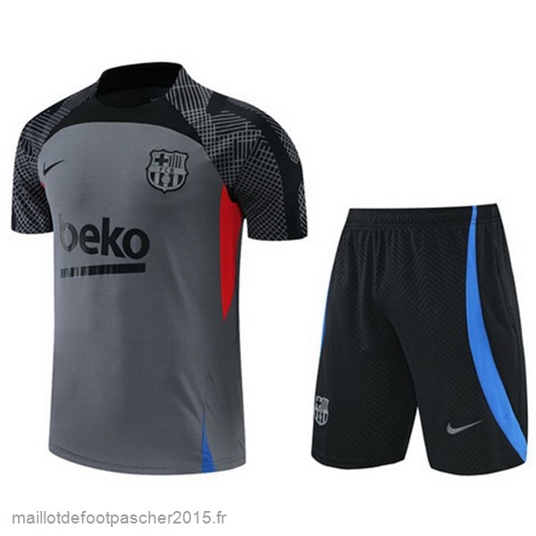 Maillot Foot Achat Entrainement Ensemble Complet Barcelona 2022 2023 Gris Noir