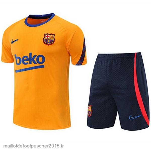 Maillot Foot Achat Entrainement Ensemble Complet Barcelona 2022 2023 Orange I Bleu