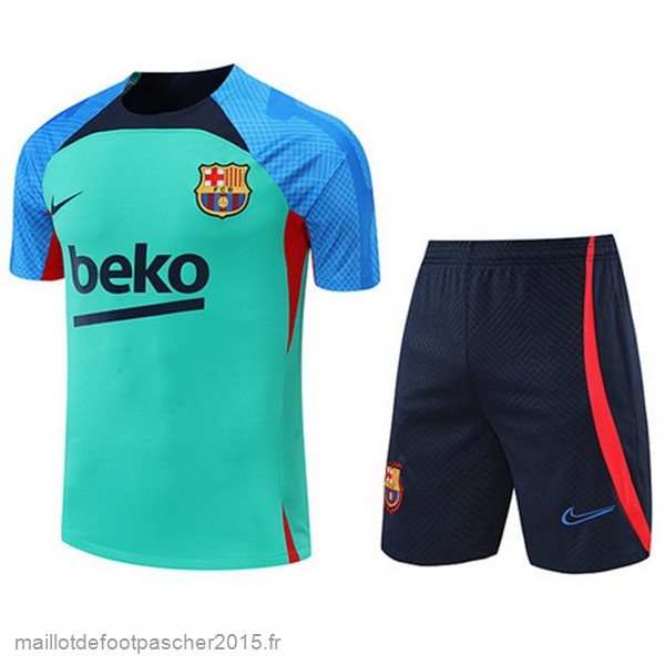 Maillot Foot Achat Entrainement Ensemble Complet Barcelona 2022 2023 Vert Bleu Rouge