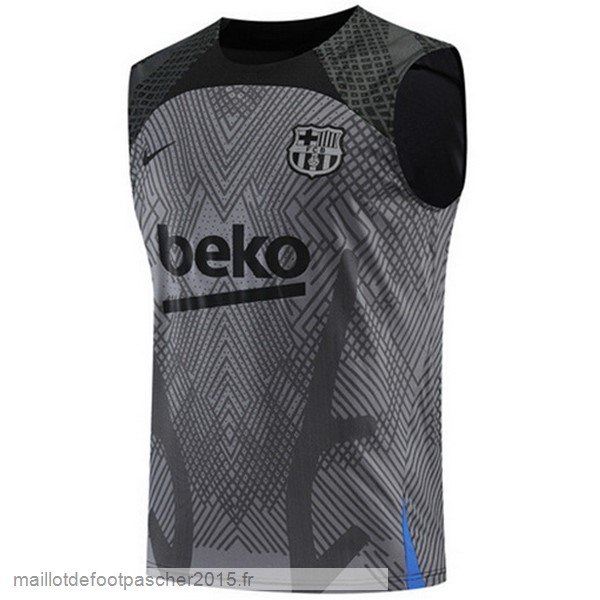 Maillot Foot Achat Entrainement Sans Manches Barcelona 2022 2023 Gris Noir