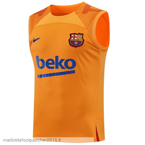 Maillot Foot Achat Entrainement Sans Manches Barcelona 2022 2023 I Orange