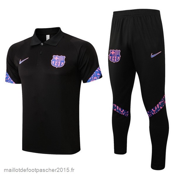 Maillot Foot Achat Ensemble Complet Polo Barcelona 2022 2023 Noir Purpura