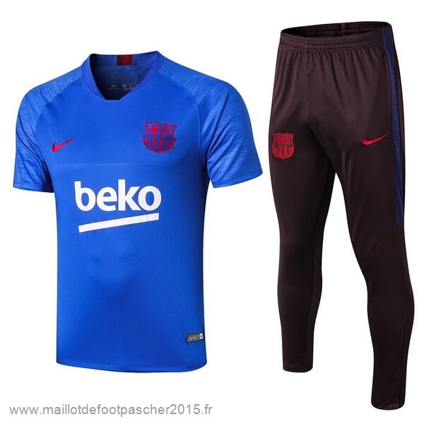 Maillot Foot Achat Entrainement Conjunto Completo Barcelone 2019 2020 Bleu Marron