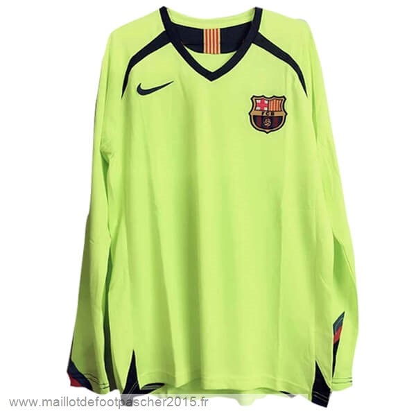 Maillot Foot Achat Exterieur Manches Longues Barcelone Rétro 2005 2006 Jaune