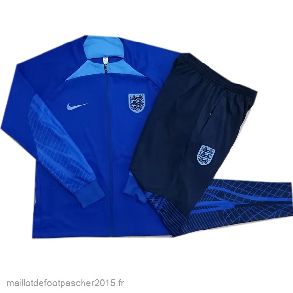 Maillot Foot Achat Ensemble Complet Veste Con Cremallera Larga Angleterre 2022 Bleu