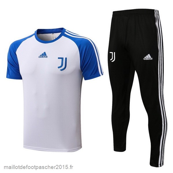 Maillot Foot Achat Entrainement Ensemble Complet Juventus 2021 2022 Blanc Bleu Noir