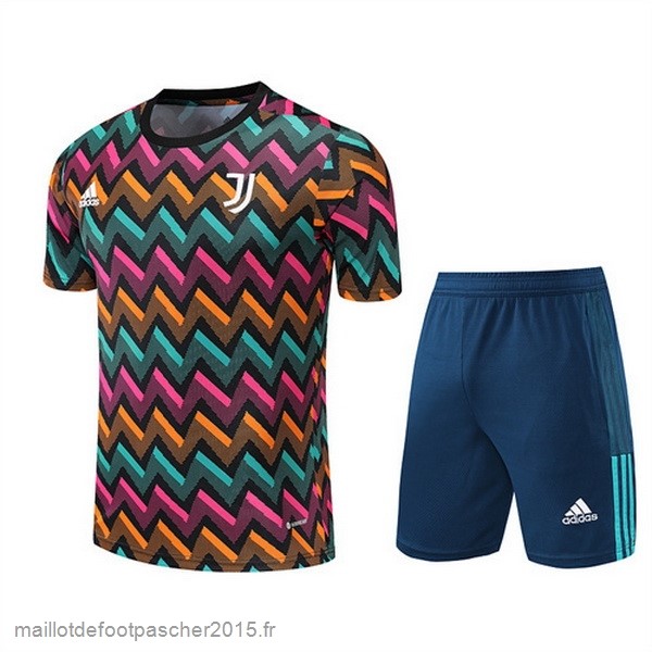 Maillot Foot Achat Entrainement Ensemble Complet Juventus 2022 2023 Jaune Rose Bleu