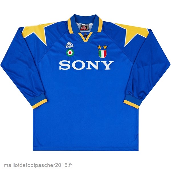 Maillot Foot Achat Exterieur Manches Longues Juventus Rétro 1995 1996 Bleu