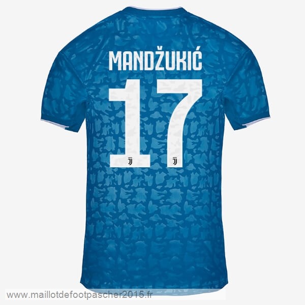 Maillot Foot Achat NO.17 Mandzukic Third Maillot Juventus 2019 2020 Bleu