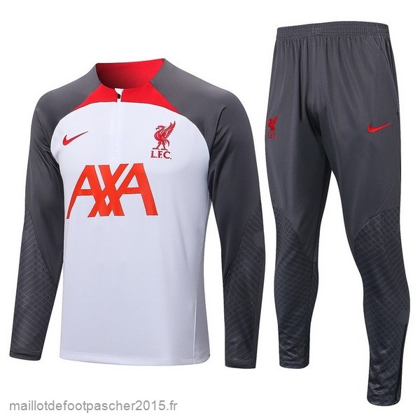 Maillot Foot Achat Survêtements Liverpool 2022 2023 Blanc Gris Rouge