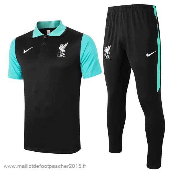 Maillot Foot Achat Ensemble Complet Polo Liverpool 2020 2021 Noir Vert