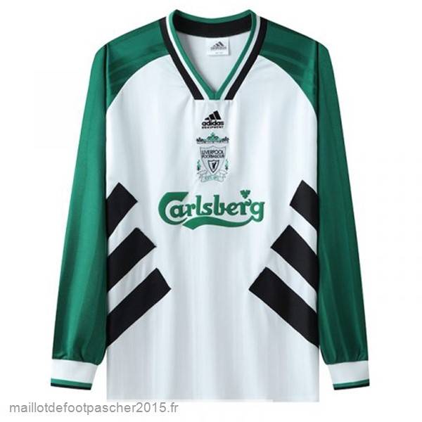 Maillot Foot Achat Exterieur Manches Longues Liverpool Rétro 1993 1995 Blanc