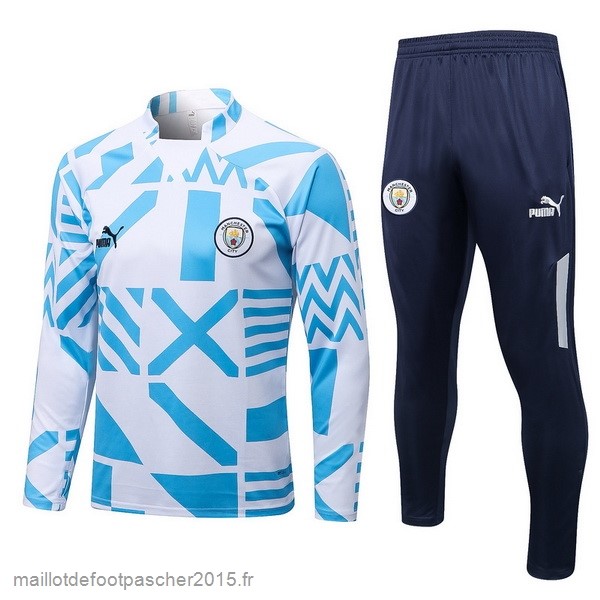 Maillot Foot Achat Survêtements Manchester City 2022 2023 Bleu Blanc