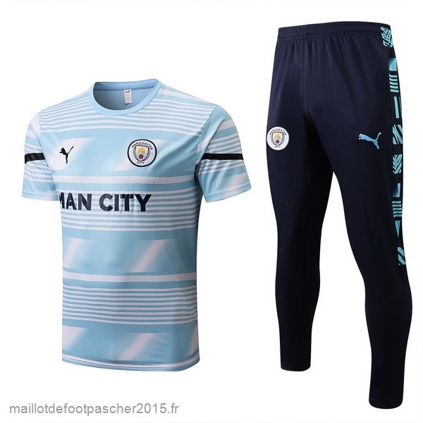 Maillot Foot Achat Entrainement Ensemble Complet Manchester City 2022 2023 Bleu