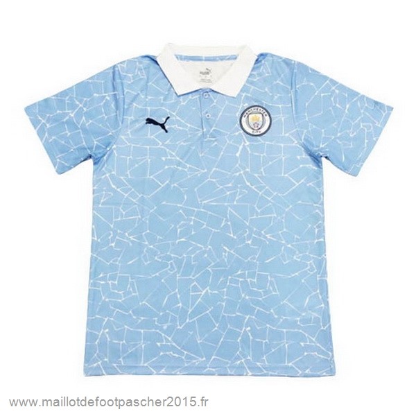 Maillot Foot Achat Polo Manchester City 2020 2021 Bleu Blanc