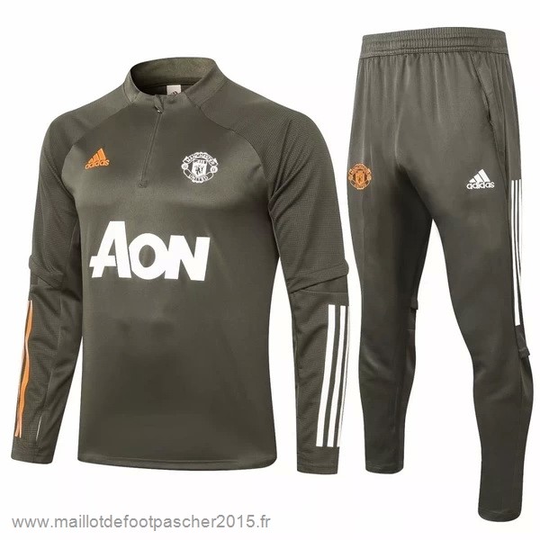 Maillot Foot Achat Survêtements Manchester United 2020 2021 Vert Marine