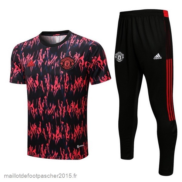 Maillot Foot Achat Entrainement Ensemble Complet Manchester United 2022 2023 Rouge Noir