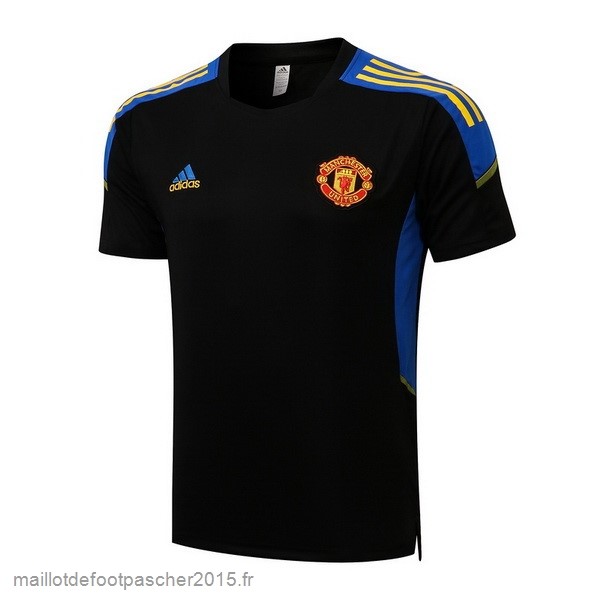 Maillot Foot Achat Entrainement Manchester United 2022 2023 Noir Bleu Jaune