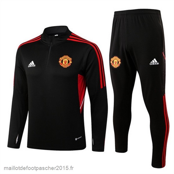 Maillot Foot Achat Survêtements Enfant Manchester United 2022 2023 Noir Rouge