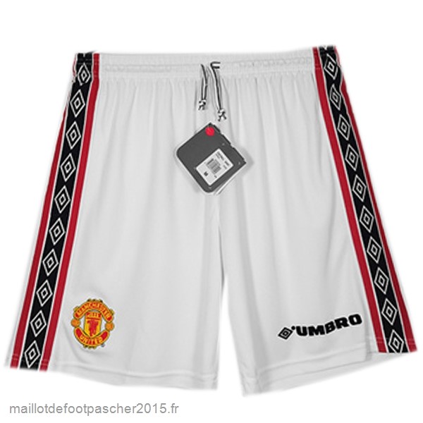 Maillot Foot Achat Exterieur Pantalon Manchester United Rétro 1998 1999 Blanc