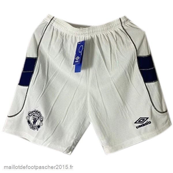 Maillot Foot Achat Exterieur Pantalon Manchester United Rétro 2000 2001 Blanc