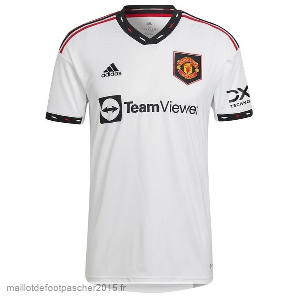 Maillot Foot Achat Thailande Exterieur Maillot Manchester United 2022 2023 Blanc