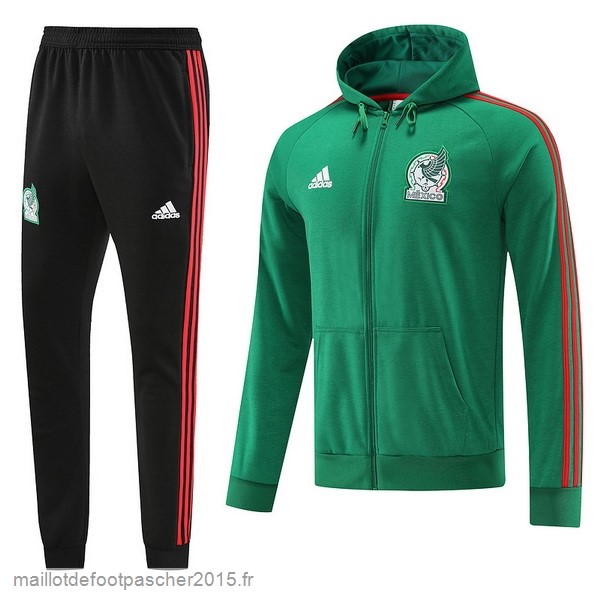 Maillot Foot Achat Ensemble Complet Sweat Shirt Capuche Mexique 2022 Vert Noir