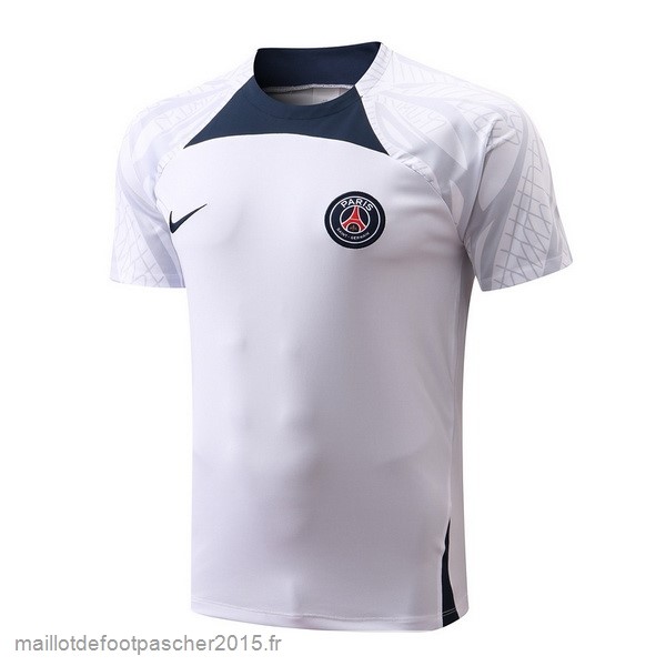 Maillot Foot Achat Entrainement Paris Saint Germain 2022 2023 Blanc Bleu