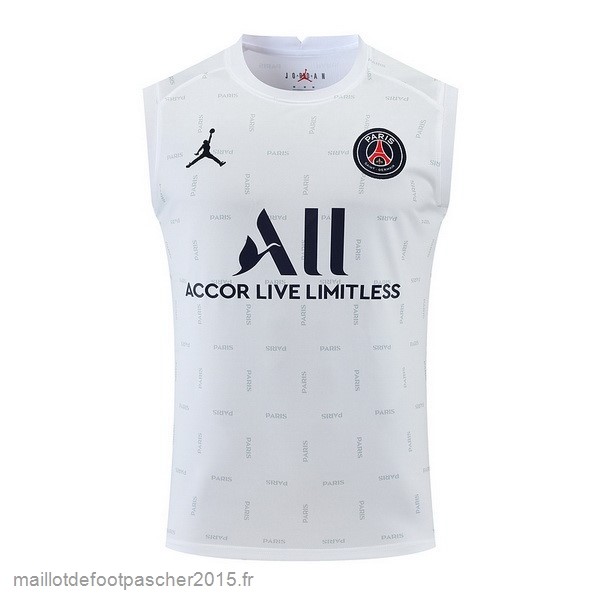 Maillot Foot Achat Entrainement Sans Manches Paris Saint Germain 2022 2023 Blanc