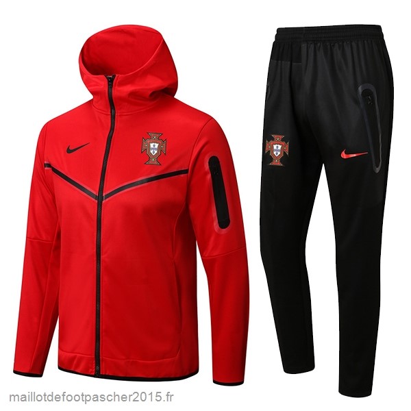 Maillot Foot Achat Sweat Shirt Capuche Portugal 2022 Rouge Noir